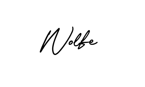 It looks lik you need a new signature style for name Wolfe. Design unique handwritten (AmerikaSignatureDemo-Regular) signature with our free signature maker in just a few clicks. Wolfe signature style 3 images and pictures png