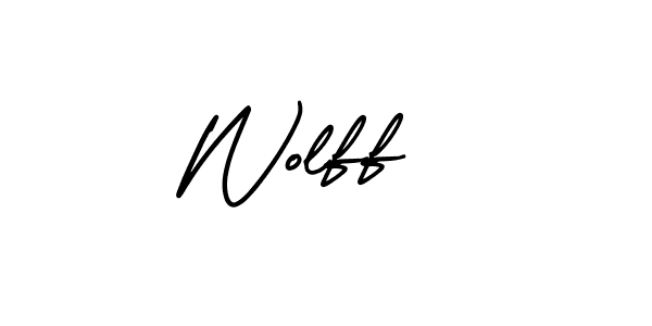 Wolff  stylish signature style. Best Handwritten Sign (AmerikaSignatureDemo-Regular) for my name. Handwritten Signature Collection Ideas for my name Wolff . Wolff  signature style 3 images and pictures png