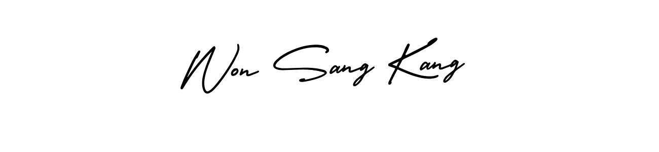 Make a short Won Sang Kang signature style. Manage your documents anywhere anytime using AmerikaSignatureDemo-Regular. Create and add eSignatures, submit forms, share and send files easily. Won Sang Kang signature style 3 images and pictures png