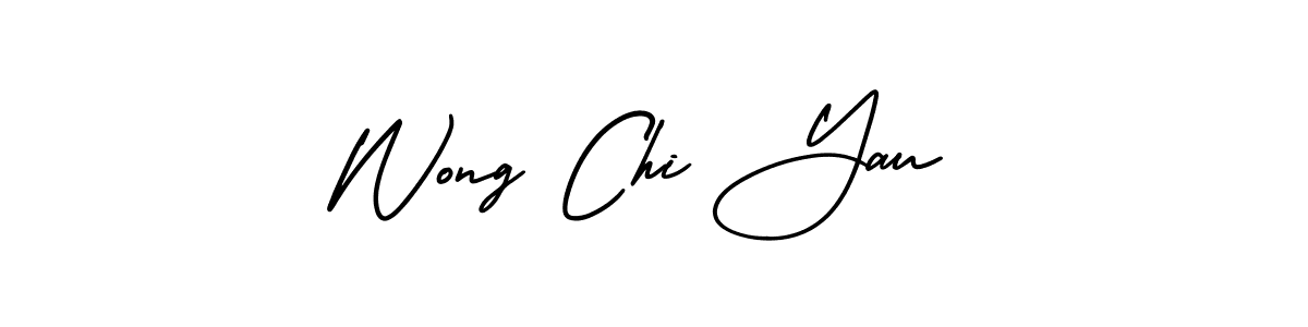 This is the best signature style for the Wong Chi Yau name. Also you like these signature font (AmerikaSignatureDemo-Regular). Mix name signature. Wong Chi Yau signature style 3 images and pictures png