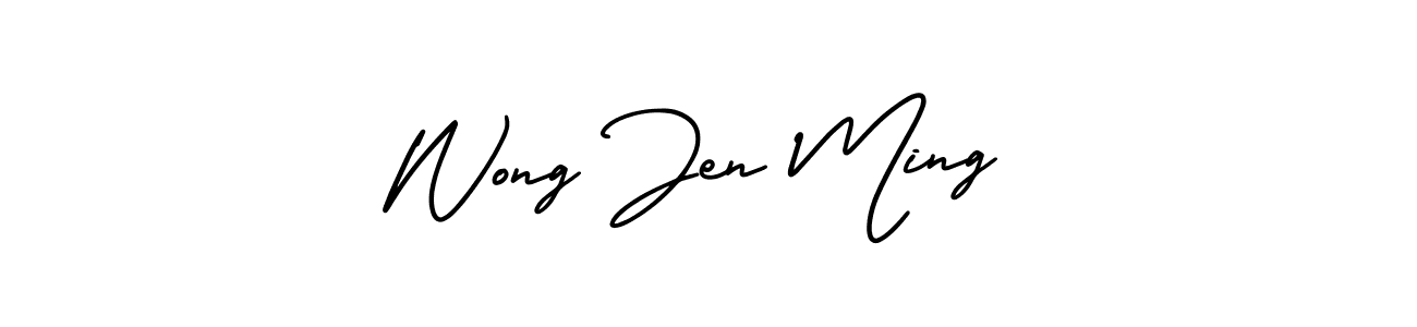 AmerikaSignatureDemo-Regular is a professional signature style that is perfect for those who want to add a touch of class to their signature. It is also a great choice for those who want to make their signature more unique. Get Wong Jen Ming name to fancy signature for free. Wong Jen Ming signature style 3 images and pictures png