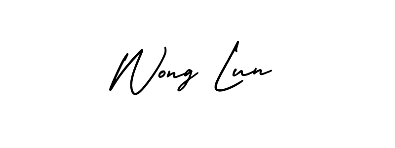 Make a beautiful signature design for name Wong Lun. With this signature (AmerikaSignatureDemo-Regular) style, you can create a handwritten signature for free. Wong Lun signature style 3 images and pictures png