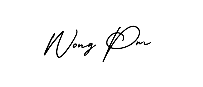 if you are searching for the best signature style for your name Wong Pm. so please give up your signature search. here we have designed multiple signature styles  using AmerikaSignatureDemo-Regular. Wong Pm signature style 3 images and pictures png