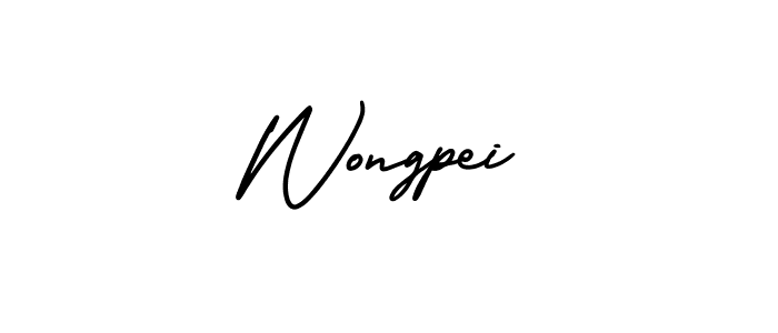 The best way (AmerikaSignatureDemo-Regular) to make a short signature is to pick only two or three words in your name. The name Wongpei include a total of six letters. For converting this name. Wongpei signature style 3 images and pictures png