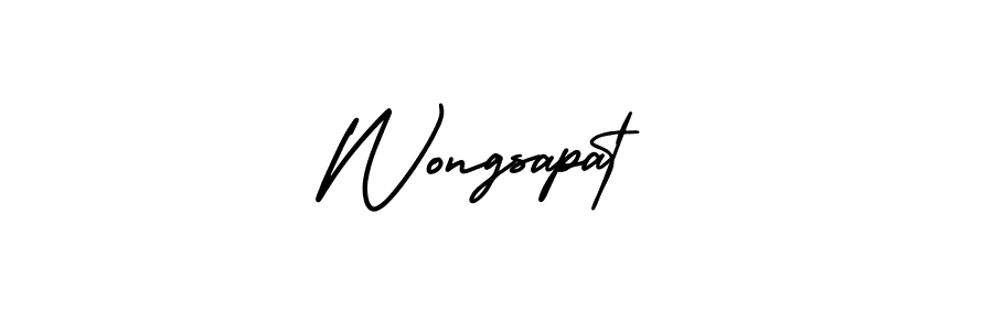 The best way (AmerikaSignatureDemo-Regular) to make a short signature is to pick only two or three words in your name. The name Wongsapat include a total of six letters. For converting this name. Wongsapat signature style 3 images and pictures png