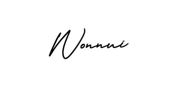 AmerikaSignatureDemo-Regular is a professional signature style that is perfect for those who want to add a touch of class to their signature. It is also a great choice for those who want to make their signature more unique. Get Wonnui name to fancy signature for free. Wonnui signature style 3 images and pictures png