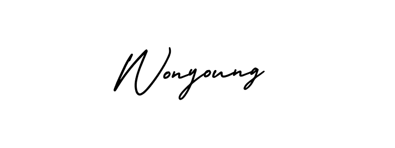 Similarly AmerikaSignatureDemo-Regular is the best handwritten signature design. Signature creator online .You can use it as an online autograph creator for name Wonyoung. Wonyoung signature style 3 images and pictures png
