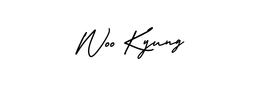 Woo Kyung stylish signature style. Best Handwritten Sign (AmerikaSignatureDemo-Regular) for my name. Handwritten Signature Collection Ideas for my name Woo Kyung. Woo Kyung signature style 3 images and pictures png