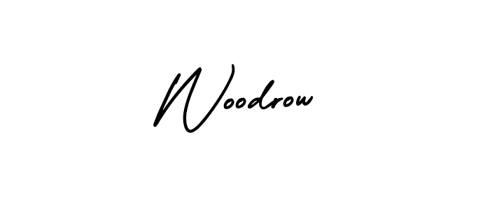 How to make Woodrow name signature. Use AmerikaSignatureDemo-Regular style for creating short signs online. This is the latest handwritten sign. Woodrow signature style 3 images and pictures png