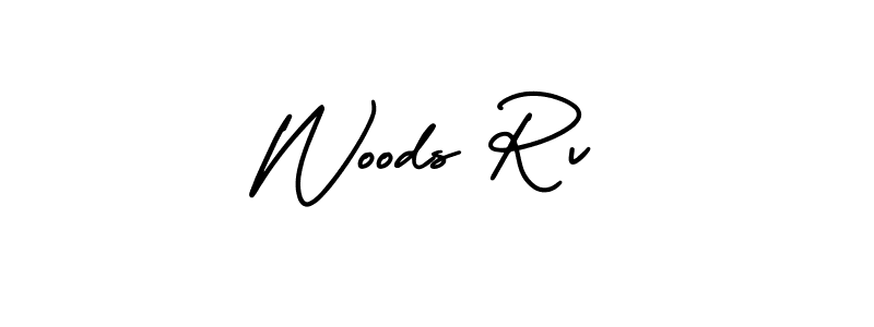 It looks lik you need a new signature style for name Woods Rv. Design unique handwritten (AmerikaSignatureDemo-Regular) signature with our free signature maker in just a few clicks. Woods Rv signature style 3 images and pictures png