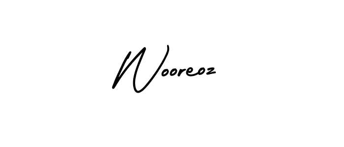 You should practise on your own different ways (AmerikaSignatureDemo-Regular) to write your name (Wooreoz) in signature. don't let someone else do it for you. Wooreoz signature style 3 images and pictures png