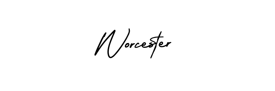 You should practise on your own different ways (AmerikaSignatureDemo-Regular) to write your name (Worcester) in signature. don't let someone else do it for you. Worcester signature style 3 images and pictures png