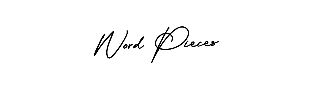 Word Pieces stylish signature style. Best Handwritten Sign (AmerikaSignatureDemo-Regular) for my name. Handwritten Signature Collection Ideas for my name Word Pieces. Word Pieces signature style 3 images and pictures png
