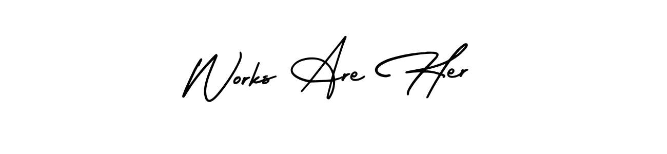 How to Draw Works Are Her signature style? AmerikaSignatureDemo-Regular is a latest design signature styles for name Works Are Her. Works Are Her signature style 3 images and pictures png