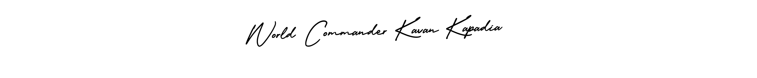 Design your own signature with our free online signature maker. With this signature software, you can create a handwritten (AmerikaSignatureDemo-Regular) signature for name World Commander Kavan Kapadia. World Commander Kavan Kapadia signature style 3 images and pictures png