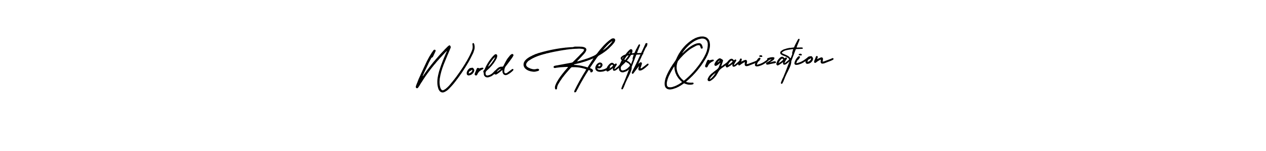 How to make World Health Organization name signature. Use AmerikaSignatureDemo-Regular style for creating short signs online. This is the latest handwritten sign. World Health Organization signature style 3 images and pictures png