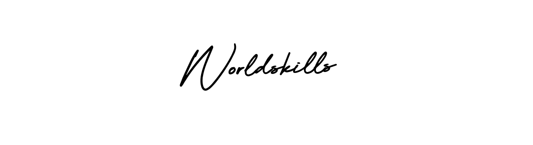 Similarly AmerikaSignatureDemo-Regular is the best handwritten signature design. Signature creator online .You can use it as an online autograph creator for name Worldskills. Worldskills signature style 3 images and pictures png