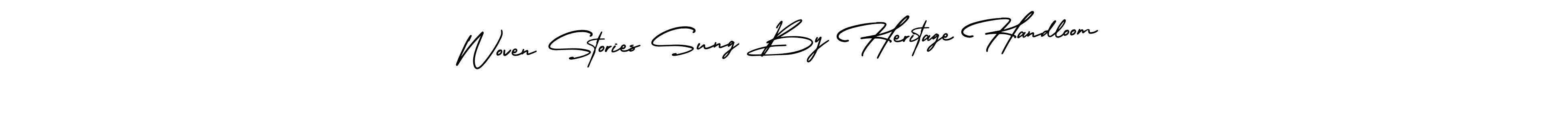 Use a signature maker to create a handwritten signature online. With this signature software, you can design (AmerikaSignatureDemo-Regular) your own signature for name Woven Stories Sung By Heritage Handloom. Woven Stories Sung By Heritage Handloom signature style 3 images and pictures png