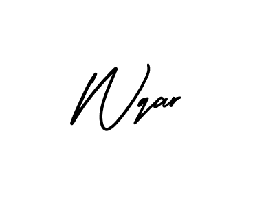This is the best signature style for the Wqar name. Also you like these signature font (AmerikaSignatureDemo-Regular). Mix name signature. Wqar signature style 3 images and pictures png