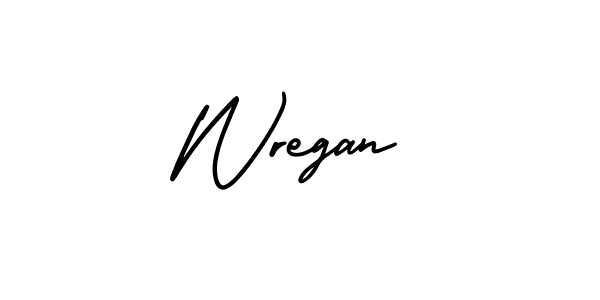 Create a beautiful signature design for name Wregan. With this signature (AmerikaSignatureDemo-Regular) fonts, you can make a handwritten signature for free. Wregan signature style 3 images and pictures png