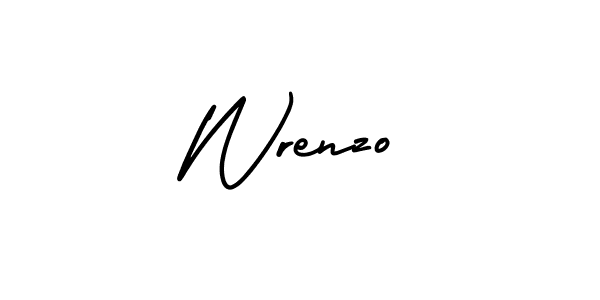 The best way (AmerikaSignatureDemo-Regular) to make a short signature is to pick only two or three words in your name. The name Wrenzo include a total of six letters. For converting this name. Wrenzo signature style 3 images and pictures png