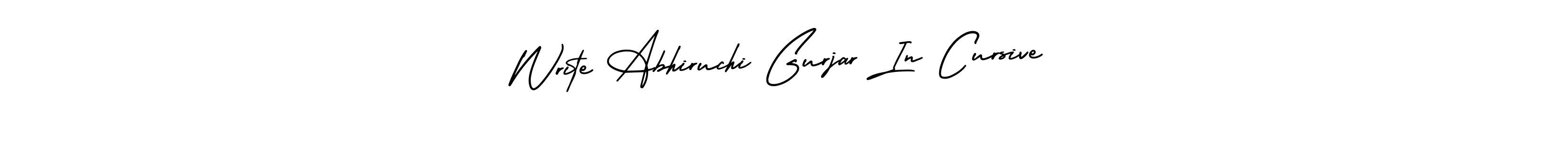 Make a short Write Abhiruchi Gurjar In Cursive signature style. Manage your documents anywhere anytime using AmerikaSignatureDemo-Regular. Create and add eSignatures, submit forms, share and send files easily. Write Abhiruchi Gurjar In Cursive signature style 3 images and pictures png