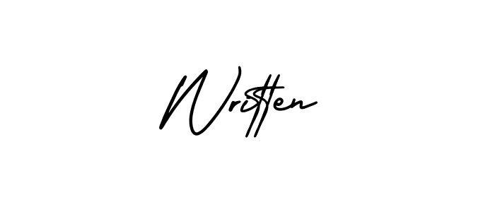 Use a signature maker to create a handwritten signature online. With this signature software, you can design (AmerikaSignatureDemo-Regular) your own signature for name Written. Written signature style 3 images and pictures png