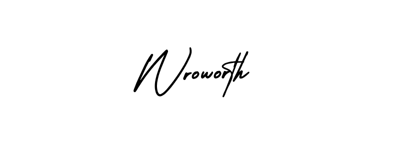 Wroworth stylish signature style. Best Handwritten Sign (AmerikaSignatureDemo-Regular) for my name. Handwritten Signature Collection Ideas for my name Wroworth. Wroworth signature style 3 images and pictures png