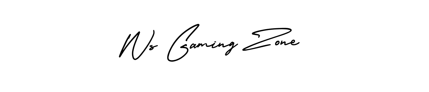 Use a signature maker to create a handwritten signature online. With this signature software, you can design (AmerikaSignatureDemo-Regular) your own signature for name Ws Gaming Zone. Ws Gaming Zone signature style 3 images and pictures png