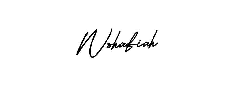 Wshafiah stylish signature style. Best Handwritten Sign (AmerikaSignatureDemo-Regular) for my name. Handwritten Signature Collection Ideas for my name Wshafiah. Wshafiah signature style 3 images and pictures png