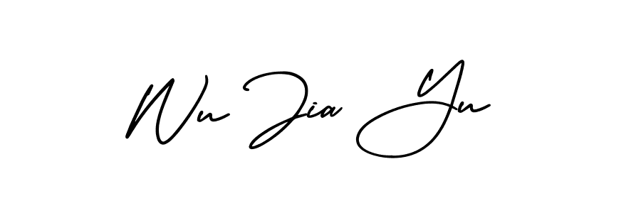 Similarly AmerikaSignatureDemo-Regular is the best handwritten signature design. Signature creator online .You can use it as an online autograph creator for name Wu Jia Yu. Wu Jia Yu signature style 3 images and pictures png