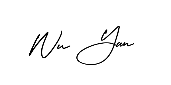 How to Draw Wu Yan signature style? AmerikaSignatureDemo-Regular is a latest design signature styles for name Wu Yan. Wu Yan signature style 3 images and pictures png