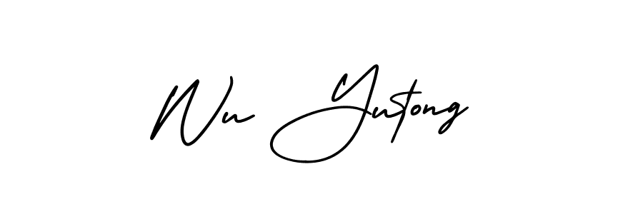 Wu Yutong stylish signature style. Best Handwritten Sign (AmerikaSignatureDemo-Regular) for my name. Handwritten Signature Collection Ideas for my name Wu Yutong. Wu Yutong signature style 3 images and pictures png