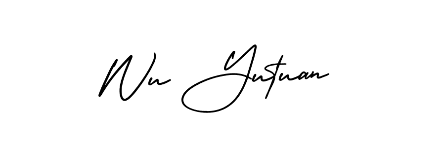 How to make Wu Yutuan name signature. Use AmerikaSignatureDemo-Regular style for creating short signs online. This is the latest handwritten sign. Wu Yutuan signature style 3 images and pictures png