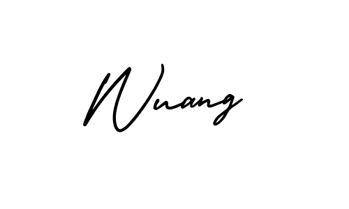 Make a beautiful signature design for name Wuang. With this signature (AmerikaSignatureDemo-Regular) style, you can create a handwritten signature for free. Wuang signature style 3 images and pictures png