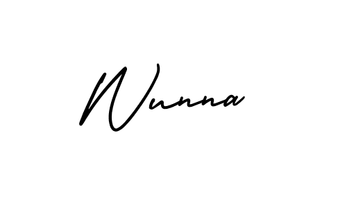 You should practise on your own different ways (AmerikaSignatureDemo-Regular) to write your name (Wunna) in signature. don't let someone else do it for you. Wunna signature style 3 images and pictures png