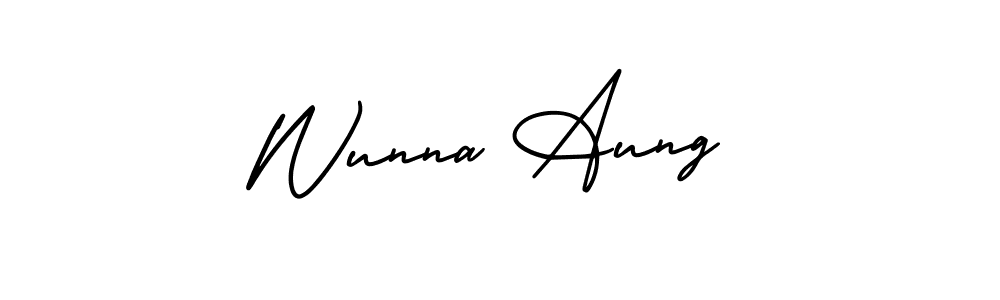 AmerikaSignatureDemo-Regular is a professional signature style that is perfect for those who want to add a touch of class to their signature. It is also a great choice for those who want to make their signature more unique. Get Wunna Aung name to fancy signature for free. Wunna Aung signature style 3 images and pictures png