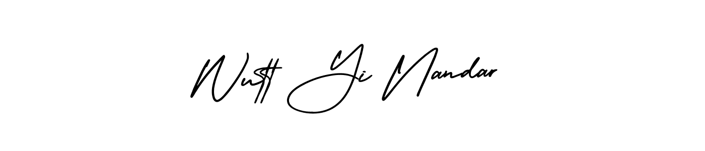 How to Draw Wutt Yi Nandar signature style? AmerikaSignatureDemo-Regular is a latest design signature styles for name Wutt Yi Nandar. Wutt Yi Nandar signature style 3 images and pictures png