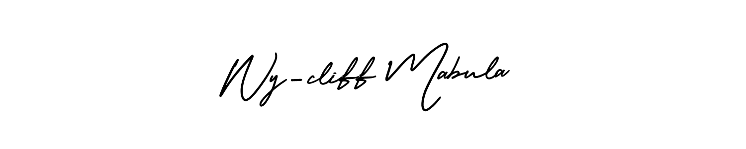 How to Draw Wy-cliff Mabula signature style? AmerikaSignatureDemo-Regular is a latest design signature styles for name Wy-cliff Mabula. Wy-cliff Mabula signature style 3 images and pictures png