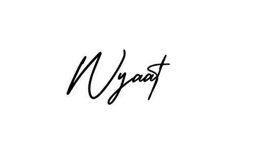 How to Draw Wyaat signature style? AmerikaSignatureDemo-Regular is a latest design signature styles for name Wyaat. Wyaat signature style 3 images and pictures png