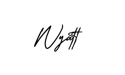 Design your own signature with our free online signature maker. With this signature software, you can create a handwritten (AmerikaSignatureDemo-Regular) signature for name Wyatt. Wyatt signature style 3 images and pictures png