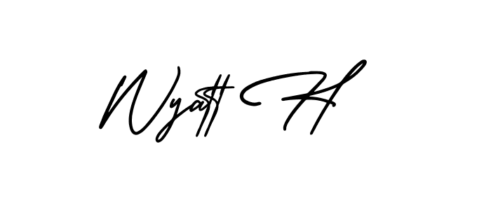 Make a beautiful signature design for name Wyatt H. Use this online signature maker to create a handwritten signature for free. Wyatt H signature style 3 images and pictures png