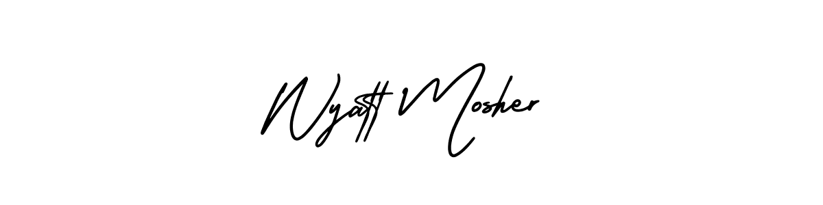 How to make Wyatt Mosher signature? AmerikaSignatureDemo-Regular is a professional autograph style. Create handwritten signature for Wyatt Mosher name. Wyatt Mosher signature style 3 images and pictures png