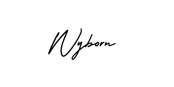 Create a beautiful signature design for name Wyborn. With this signature (AmerikaSignatureDemo-Regular) fonts, you can make a handwritten signature for free. Wyborn signature style 3 images and pictures png
