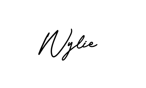 Use a signature maker to create a handwritten signature online. With this signature software, you can design (AmerikaSignatureDemo-Regular) your own signature for name Wylie. Wylie signature style 3 images and pictures png