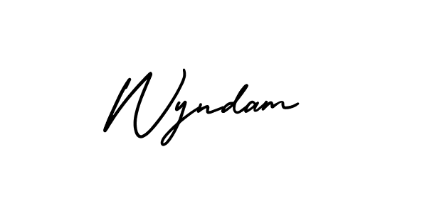 Create a beautiful signature design for name Wyndam. With this signature (AmerikaSignatureDemo-Regular) fonts, you can make a handwritten signature for free. Wyndam signature style 3 images and pictures png