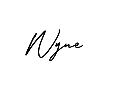 The best way (AmerikaSignatureDemo-Regular) to make a short signature is to pick only two or three words in your name. The name Wyne include a total of six letters. For converting this name. Wyne signature style 3 images and pictures png