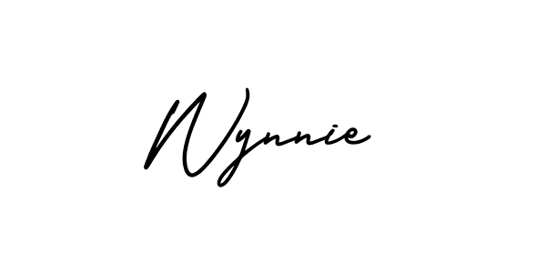 The best way (AmerikaSignatureDemo-Regular) to make a short signature is to pick only two or three words in your name. The name Wynnie include a total of six letters. For converting this name. Wynnie signature style 3 images and pictures png