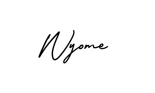 The best way (AmerikaSignatureDemo-Regular) to make a short signature is to pick only two or three words in your name. The name Wyome include a total of six letters. For converting this name. Wyome signature style 3 images and pictures png