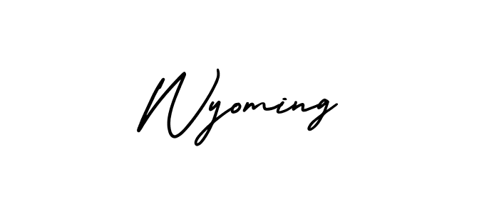 You should practise on your own different ways (AmerikaSignatureDemo-Regular) to write your name (Wyoming) in signature. don't let someone else do it for you. Wyoming signature style 3 images and pictures png